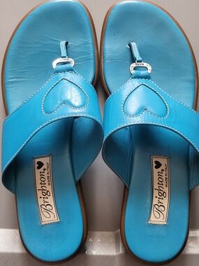 Brighton Turquoise Heart Toe-Post Sandals